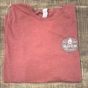 Red Short Sleeve Tee with Chest Detail
